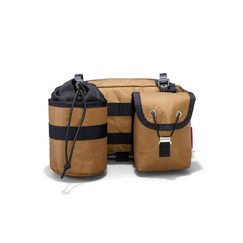 Swift Industries Kestrel Handlebar Bag 2L mit zusätzlichen Modultaschen. Erweiterbare Fahrradaufbewahrung für längere Touren.