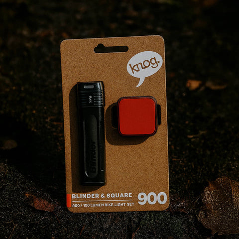 Knog Blinder Front & Rücklicht Set 900 Lumen, leistungsstarkes Fahrradlicht für urbane und ländliche Umgebungen. Perfekt für sicheres Radfahren.