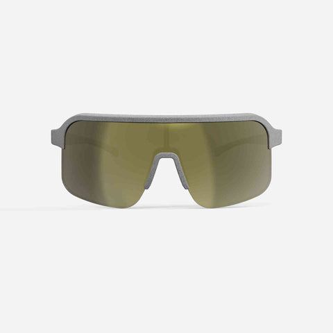 Ileve N°4 Lite Fahrradbrille mit grün getönten Gläsern und grauem Rahmen, leichtes Accessoire für optimale Sicht beim Radsport.