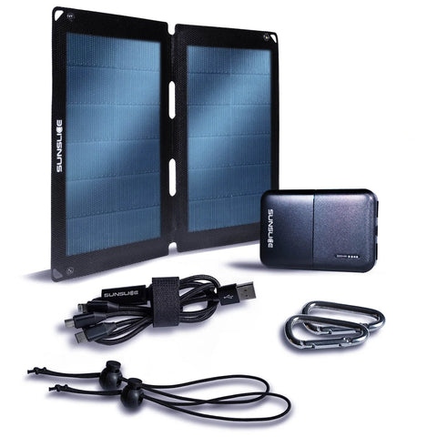 Solarpanel mit wasserdichter Oberfläche, im Einsatz beim Wandern, zeigt wasserabweisende Eigenschaften, inklusive Powerbank, SKU: 12345