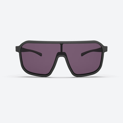 Ileve No. 1 Cycling Sunglasses in Schwarz mit violetten Gläsern, sportliches Full-Frame-Design für Social-Rides. Ideal als Accessoire für Radsport.