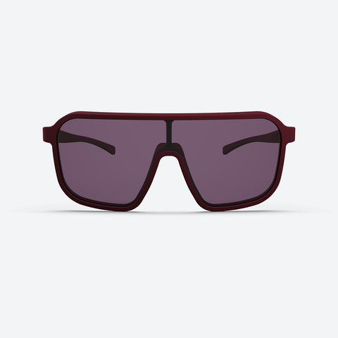 Ileve No. 1 Velobrille in Bordeaux mit dunklen Gläsern, modernes Full-Frame-Design für stilbewusste Radsportlerinnen und Radsportler.