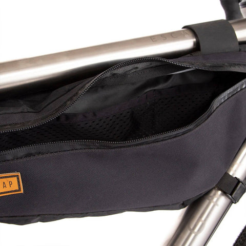 a close up of a bag on a bike